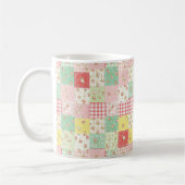 Pastel Floral Patchwork Picnic Pattern (5) コーヒーマグカップ (左)