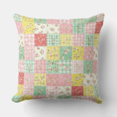 Pastel Floral Patchwork Picnic Pattern (6) クッション (正面)