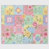 Pastel Floral Patchwork Picnic Pattern (9) ラッピングペーパー (フラット)