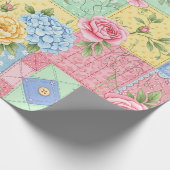 Pastel Floral Patchwork Picnic Pattern (9) ラッピングペーパー (角)