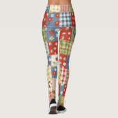 Pastel Floral Patchwork Picnic Pattern (9) レギンス (裏面)