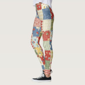 Pastel Floral Patchwork Picnic Pattern (9) レギンス (左)