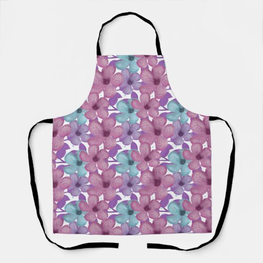 Pastel Floral Pattern エプロン (正面)