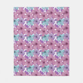 Pastel Floral Pattern フリースブランケット (正面)