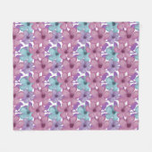 Pastel Floral Pattern フリースブランケット (正面(横))