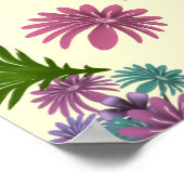 Pastel Floral Pattern Aesthetic Wildflower Botanic ポスター (角)
