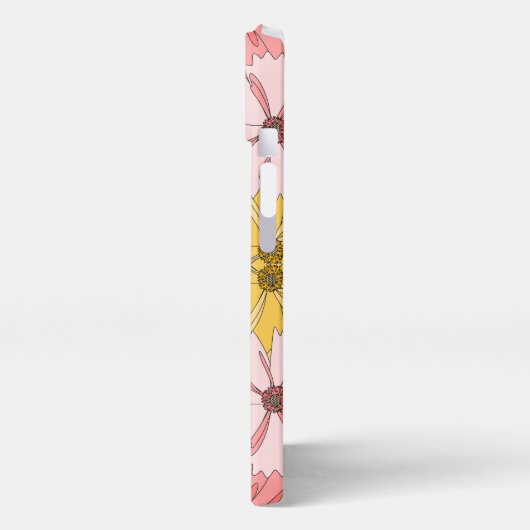 Pastel Floral Pattern– Cute Aesthetic Flower  iPhoneケース (左側面)