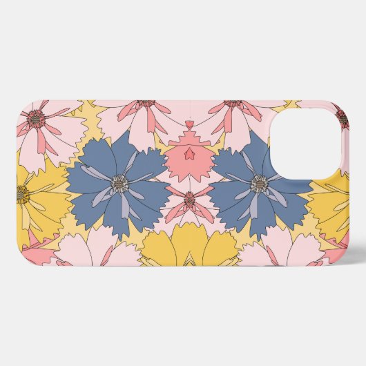 Pastel Floral Pattern– Cute Aesthetic Flower  iPhoneケース (裏面横)