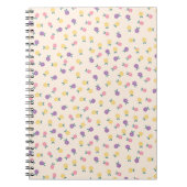 Pastel Floral Pattern – Cute Yellow, Pink & Purple ノートブック (正面)