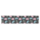 Pastel Floral Pattern on Black Background | Cute D ショートテーブルランナー (横)