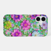 Pastel Floral Pattern Phone Case iPhone 16ケース (裏面横)