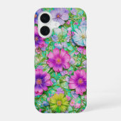 Pastel Floral Pattern Phone Case iPhone 16ケース (裏面)