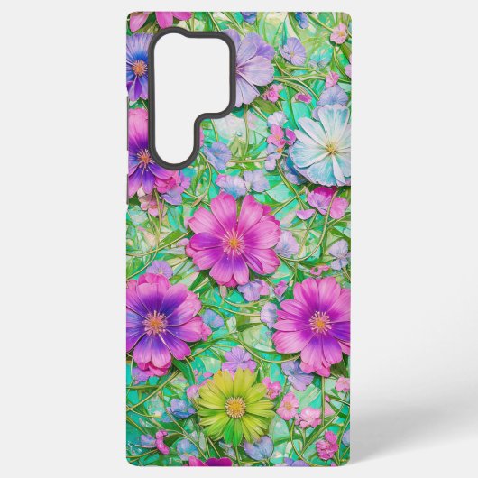 Pastel Floral Pattern Phone Case Samsung Galaxyケース (裏面)
