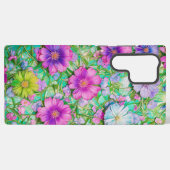 Pastel Floral Pattern Phone Case Samsung Galaxyケース (裏面横)
