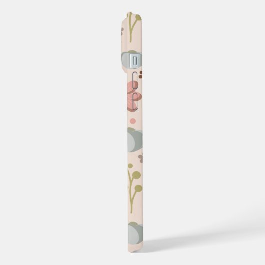 Pastel Floral Pattern– Soft Aesthetic Flower iPhoneケース (左側面)