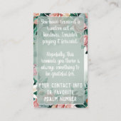 Pastel Floral Pay it Forward Random Act Kindness 名刺 (裏面)