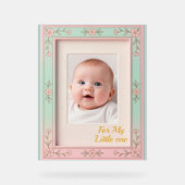 Pastel Floral Pink Mint Picture Frame アクリルサイン (正面)