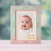 Pastel Floral Pink Mint Picture Frame アクリルサイン (ニュートラル)