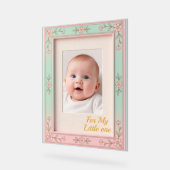 Pastel Floral Pink Mint Picture Frame アクリルサイン (傾斜)
