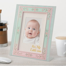 Pastel Floral Pink Mint Picture Frame 台座サイン