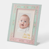Pastel Floral Pink Mint Picture Frame 台座サイン (正面)