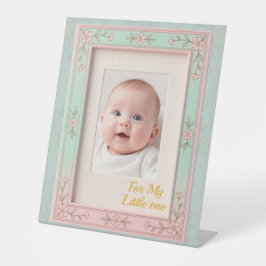 Pastel Floral Pink Mint Picture Frame 台座サイン