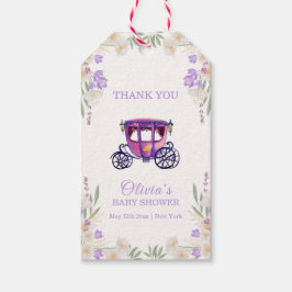 Pastel Floral Princess Carriage Girl Baby Shower  ギフトタグ
