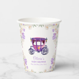 Pastel Floral Princess Carriage Girl Baby Shower  紙コップ