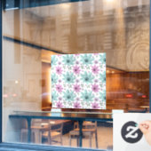 Pastel Floral Seamless Pattern  ウィンドウサイン (カフェ窓)