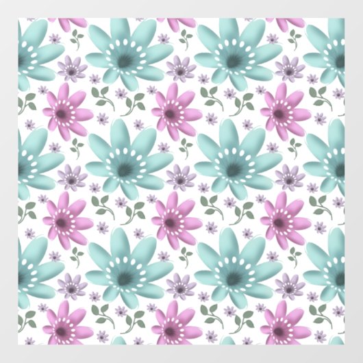 Pastel Floral Seamless Pattern  ウィンドウサイン (シート)