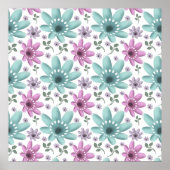 Pastel Floral Seamless Pattern  ポスター (正面)