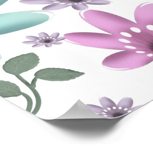 Pastel Floral Seamless Pattern  ポスター (角)