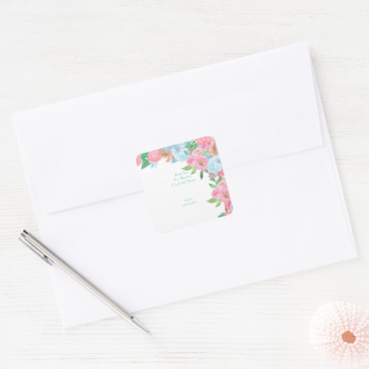 PASTEL FLORAL SPRING SUMMER  スクエアシール (封筒)