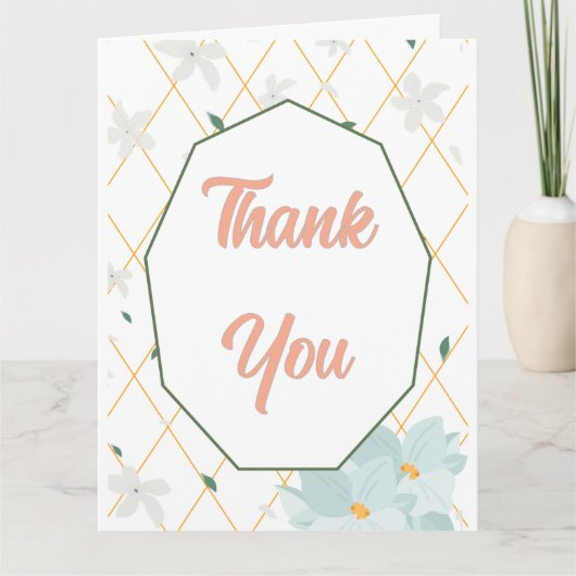 Pastel Floral Thank You Flat Card サンキューカード (正面)