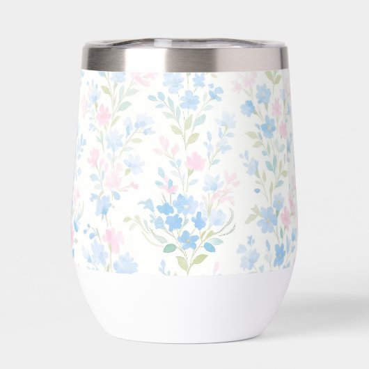 Pastel Floral Thermal Wine Tumbler (背面)
