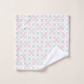 Pastel Floral Tile Pattern with Soft Colors バスタオルセット (ウォッシュタオル)