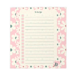 Pastel Floral To Do List Planner Design ノートパッド