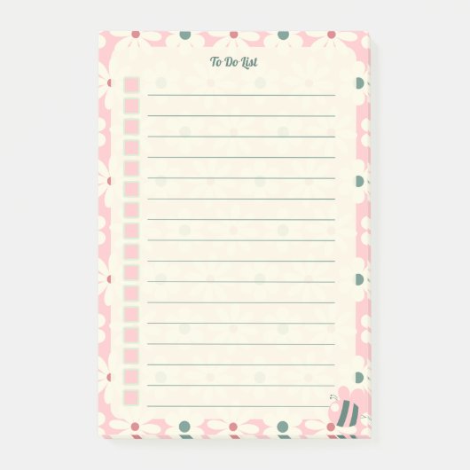 Pastel Floral To Do List Planner Design ポストイット (正面)