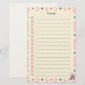 Pastel Floral To Do List Planner Design 便箋 (正面/裏面)