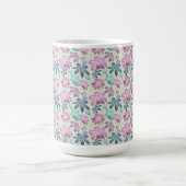 Pastel Floral watercolor Pattern  コーヒーマグカップ (中央)
