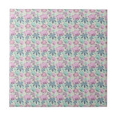 Pastel Floral watercolor Pattern  タイル (正面)