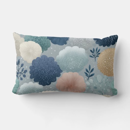 Pastel Floral Watercolor Throw Pillow – 2 Elegant  ランバークッション (裏面)
