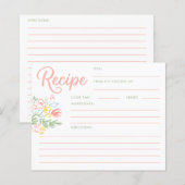 Pastel Floral Whimsical Bridal Shower Recipe Card (正面/裏面)
