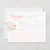 Pastel Floral Whimsical Bridal Shower Recipe Card (正面)