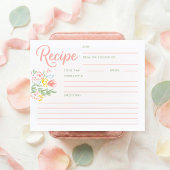 Pastel Floral Whimsical Bridal Shower Recipe Card