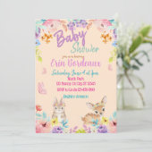 Pastel Floral Woodland Baby Shower 招待状 (スタンド正面)