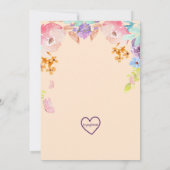 Pastel Floral Woodland Baby Shower 招待状 (裏面)