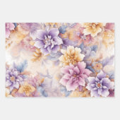 Pastel Floral Wrapping Paper Set – Elegant 3-Sheet ラッピングペーパーシート (正面2)