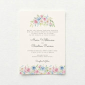 Pastel Floral Wreath Wedding Invitation 招待状
