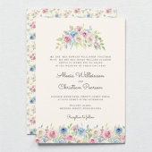 Pastel Floral Wreath Wedding Invitation 招待状